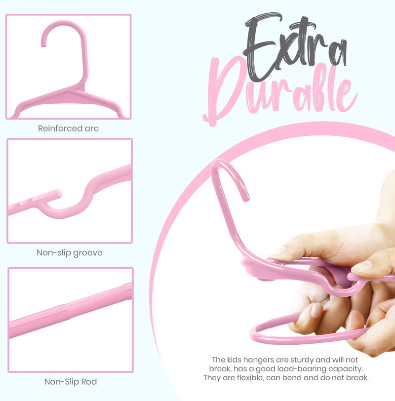 Utopia Home 60 Pack Kids Hangers - 11.5 Inch Plastic Baby Hangers for Closet - Childrens Hanger for Clothes & Infant Hanger for Closet - for Everyday Standard Use (Baby Pink) - Image 5